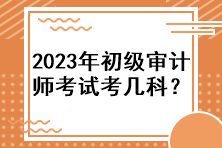 2023年初級(jí)審計(jì)師考試考幾科？