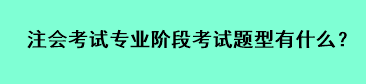 注會考試專業(yè)階段考試題型有什么？