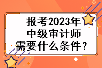 報考2023年中級審計師需要什么條件？