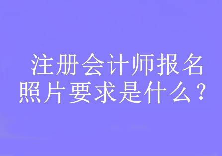 注冊會計師報名照片要求是什么？