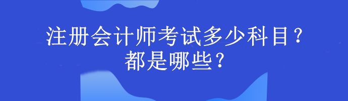 注冊會計師考試多少科目？都是哪些？