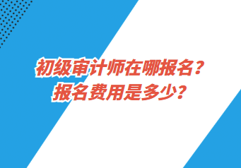 初級(jí)審計(jì)師在哪報(bào)名？報(bào)名費(fèi)用是多少？