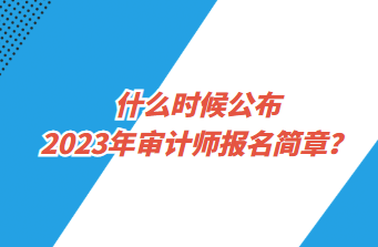 什么時候公布2023年審計師報名簡章？