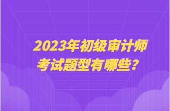 2023年初級審計師考試題型有哪些？