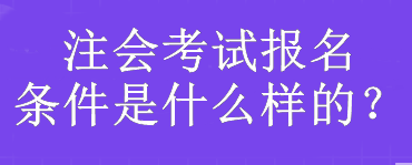 注會(huì)考試報(bào)名條件是什么樣的？