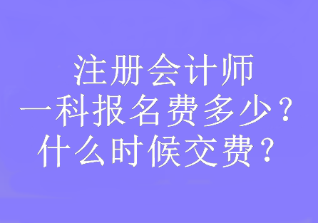 注冊會(huì)計(jì)師一科報(bào)名費(fèi)多少？什么時(shí)候交費(fèi)？