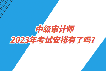 中級(jí)審計(jì)師2023年考試安排有了嗎？