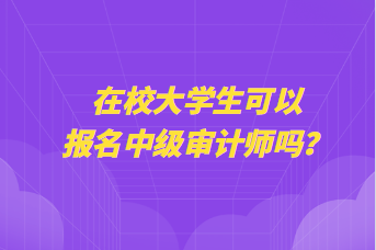 在校大學(xué)生可以報(bào)名中級(jí)審計(jì)師嗎？