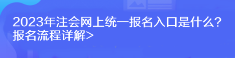 2023年注會網(wǎng)上統(tǒng)一報名入口是什么？報名流程詳解>