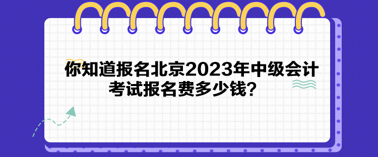 你知道報名北京2023年中級會計考試報名費多少錢？