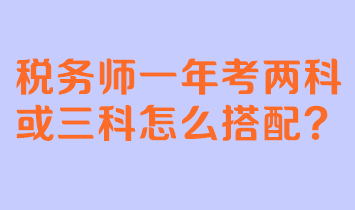 稅務(wù)師一年考兩科或三科怎么搭配？