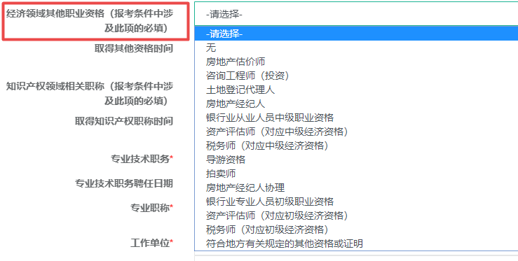 經(jīng)濟(jì)領(lǐng)域其他職業(yè)資格