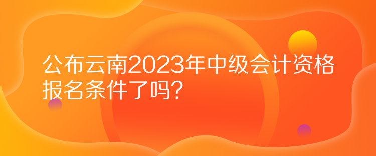 公布云南2023年中級會計資格報名條件了嗎？