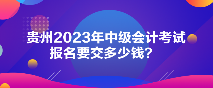 貴州2023年中級會計考試報名要交多少錢？