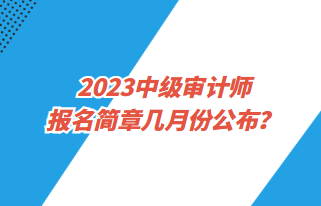 2023中級審計師報名簡章幾月份公布？