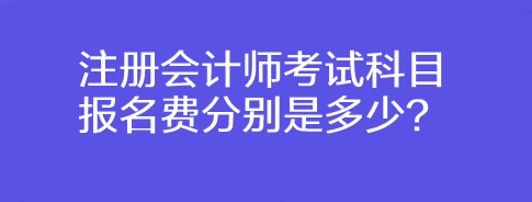 注冊會計師考試科目報名費分別是多少？