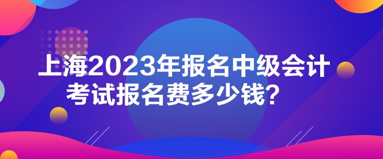 上海2023年報名中級會計考試報名費多少錢？