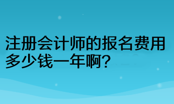 注冊(cè)會(huì)計(jì)師的報(bào)名費(fèi)用多少錢(qián)一年啊？