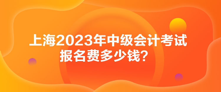 上海2023年中級會計考試報名費多少錢？