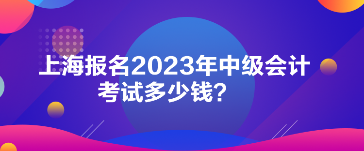 上海報名2023年中級會計考試多少錢？