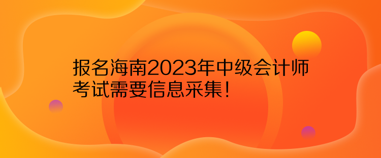 報(bào)名海南2023年中級(jí)會(huì)計(jì)師考試需要信息采集！