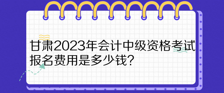 甘肅2023年會計中級資格考試報名費用是多少錢？