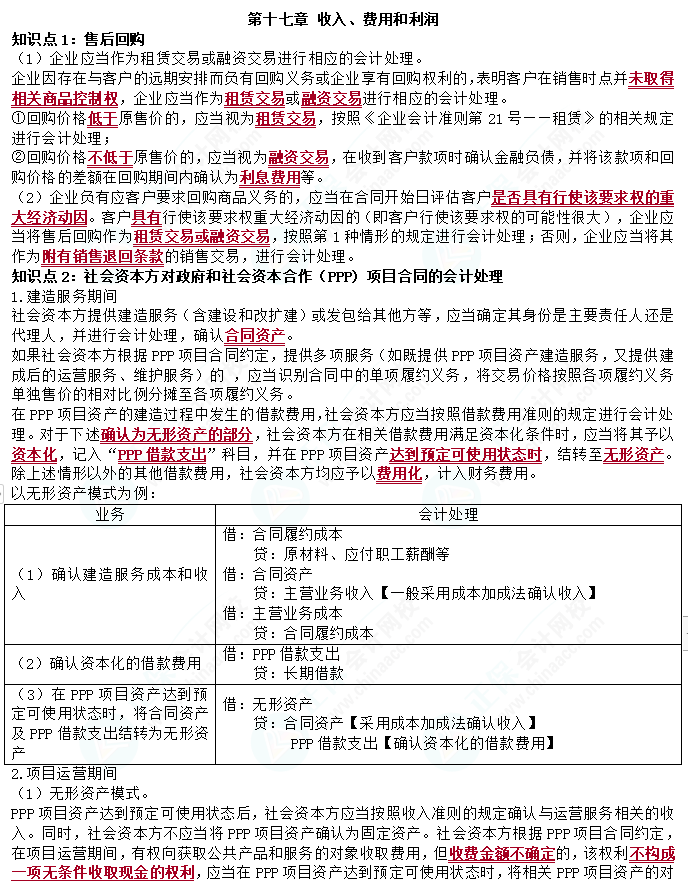 2023cpa《會計》第十七章基礎備考易錯易混知識點