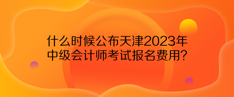 什么時候公布天津2023年中級會計師考試報名費用？