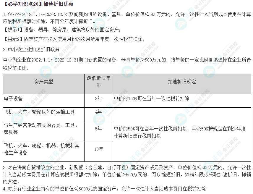 2023年注會《稅法》基礎(chǔ)階段必學知識點