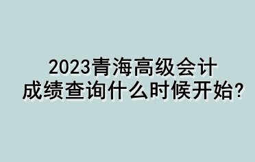 2023青海高級(jí)會(huì)計(jì)成績(jī)查詢什么時(shí)候開(kāi)始？