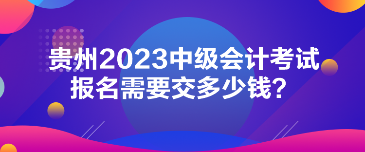 貴州2023中級會計(jì)考試報名需要交多少錢？