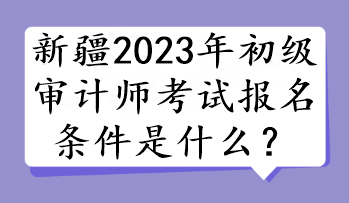 新疆2023年初級(jí)審計(jì)師考試報(bào)名條件是什么？