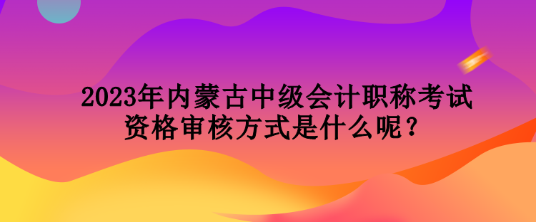 2023年內(nèi)蒙古中級(jí)會(huì)計(jì)職稱考試資格審核方式是什么呢？