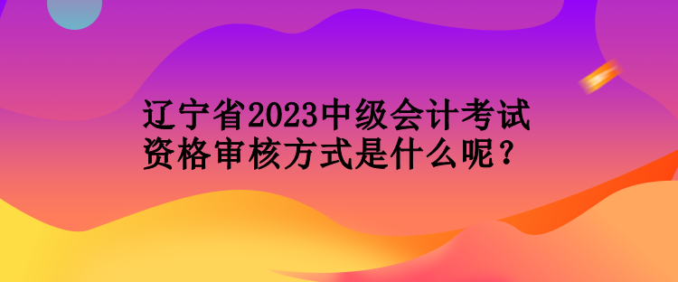 遼寧省2023中級(jí)會(huì)計(jì)考試資格審核方式是什么呢？