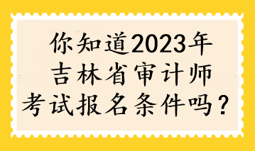 你知道2023年吉林省審計(jì)師考試報(bào)名條件嗎？