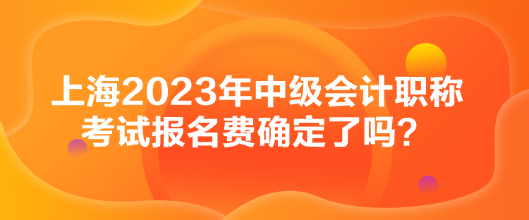 上海2023年中級(jí)會(huì)計(jì)職稱考試報(bào)名費(fèi)確定了嗎？