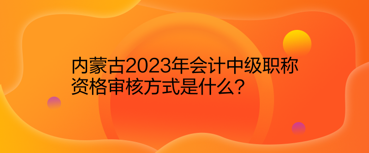 內(nèi)蒙古2023年會(huì)計(jì)中級(jí)職稱(chēng)資格審核方式是什么？