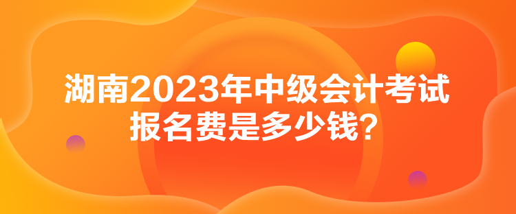 湖南2023年中級會計(jì)考試報名費(fèi)是多少錢？