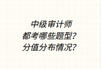 中級審計師都考哪些題型？分值分布情況？