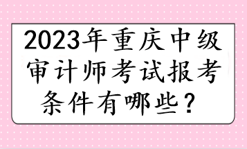 2023年重慶中級審計師考試報考條件有哪些