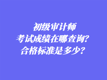 初級審計師考試成績在哪查詢？合格標(biāo)準(zhǔn)是多少？