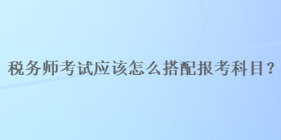 稅務(wù)師考試應(yīng)該怎么搭配報考科目？