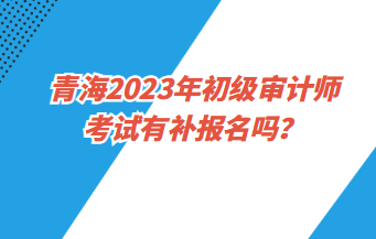 青海2023年初級審計師考試有補報名嗎？