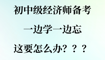 初中級(jí)經(jīng)濟(jì)師備考一邊學(xué)一邊忘 這要怎么辦？？？