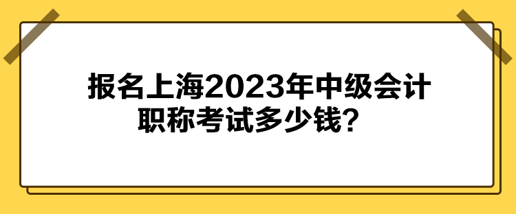 報(bào)名上海2023年中級(jí)會(huì)計(jì)職稱考試多少錢？