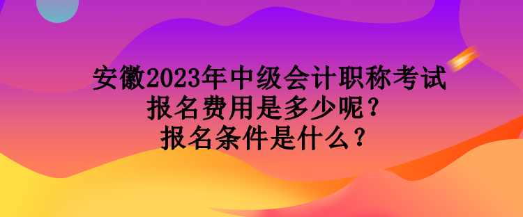 安徽2023年中級(jí)會(huì)計(jì)職稱考試報(bào)名費(fèi)用是多少呢？報(bào)名條件是什么？