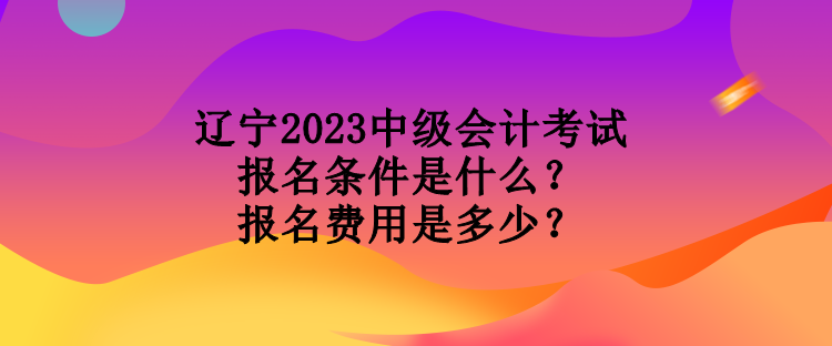 遼寧2023中級會計考試報名條件是什么？報名費用是多少？