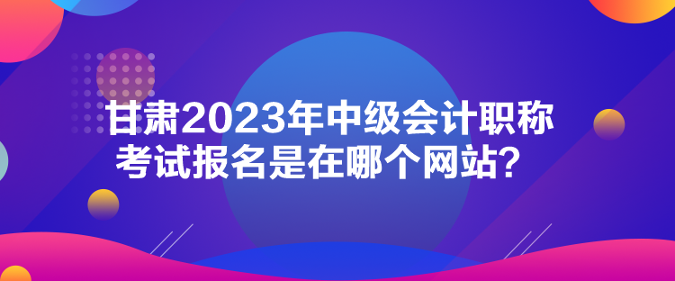 甘肅2023年中級(jí)會(huì)計(jì)職稱考試報(bào)名是在哪個(gè)網(wǎng)站？