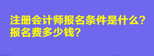 2023年注冊(cè)會(huì)計(jì)師報(bào)名條件是什么？報(bào)名費(fèi)多少錢？