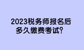 2023稅務師報名后多久繳費考試？